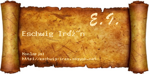 Eschwig Irén névjegykártya